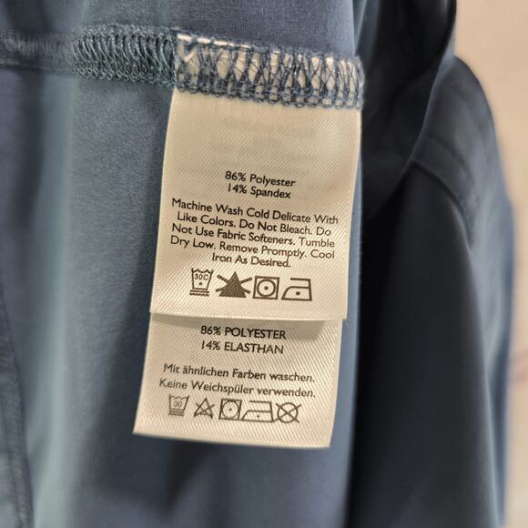 Eddie Bauer Shirt Mens XL Tall Long Blue Button Up Short Sleeve Stretch Travex - Picture 10 of 12